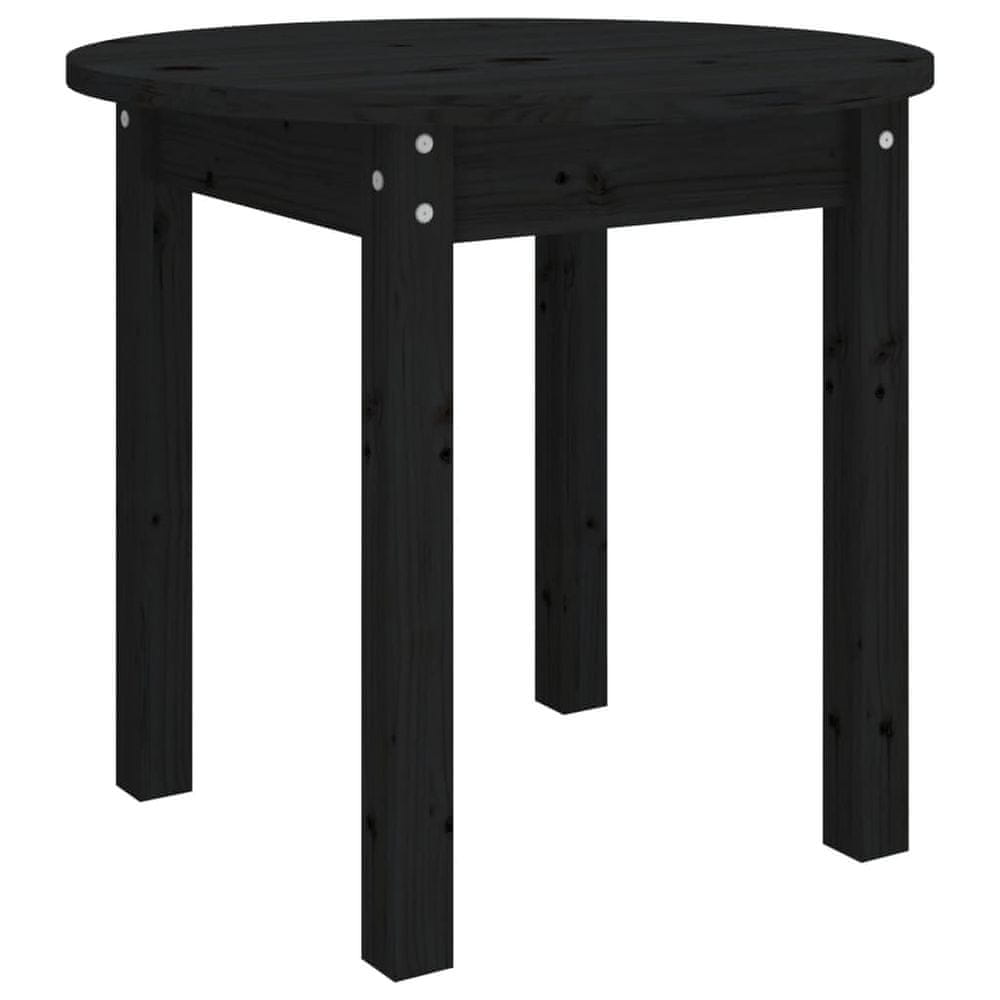 Vidaxl Konferenčný stolík čierny Ø 45x40 cm borovicový masív